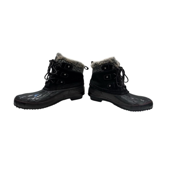 Women’s Khombu Ankle Faux Fur Suede and Rubber Waterproof Duck Boots: 7 - Picture 7 of 12